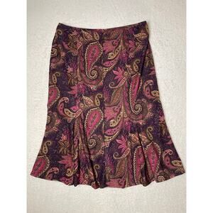 Christopher & Banks Women's 90's Y2K Whimsical Fairy Paisley Midi Skirt 12